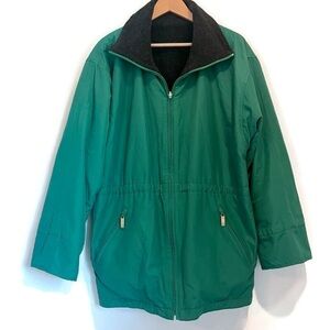 London Fog Rare Green & Black Reversible Utility Jacket - Men's SZ Small